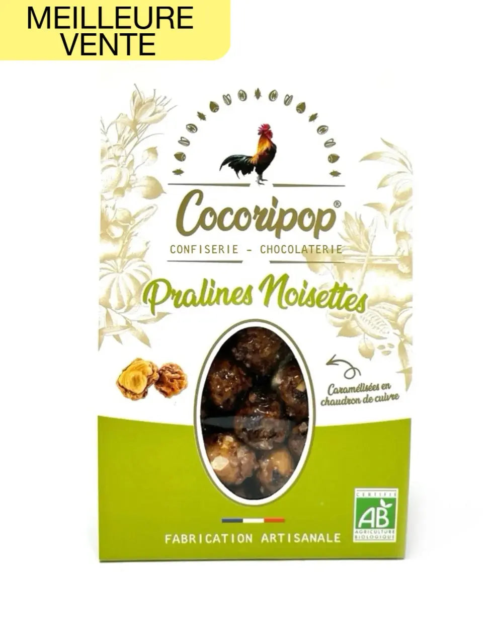 Pralines noisettes Bio cocoripop confiserie chocolaterie artisanale