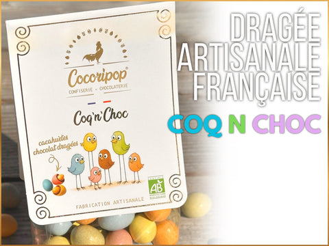 Cacahuète chocolat bio dragée artisanale française Coq N Choc Cocoripop Bourges