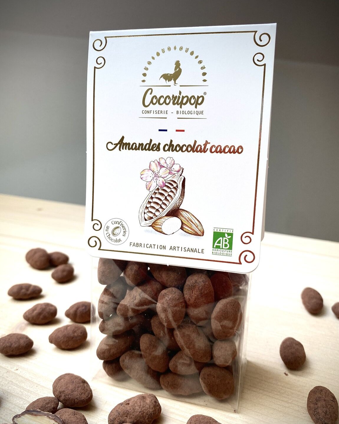 Amandes Chocolat au lait, truffées cacao