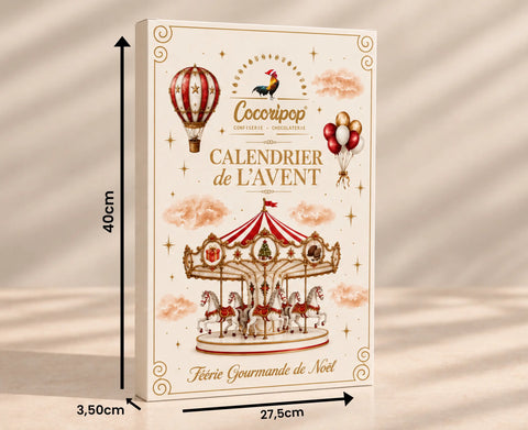Calendrier de l’Avent Cocoripop 2026 avec 24 gourmandises chocolatées artisanales à découvrir jusqu’à Noël.