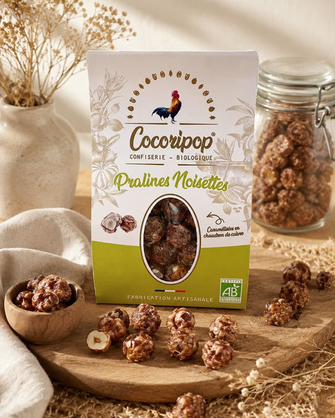 Cocoripop praline noisettes caramélisées bio artisanale proche de bourges