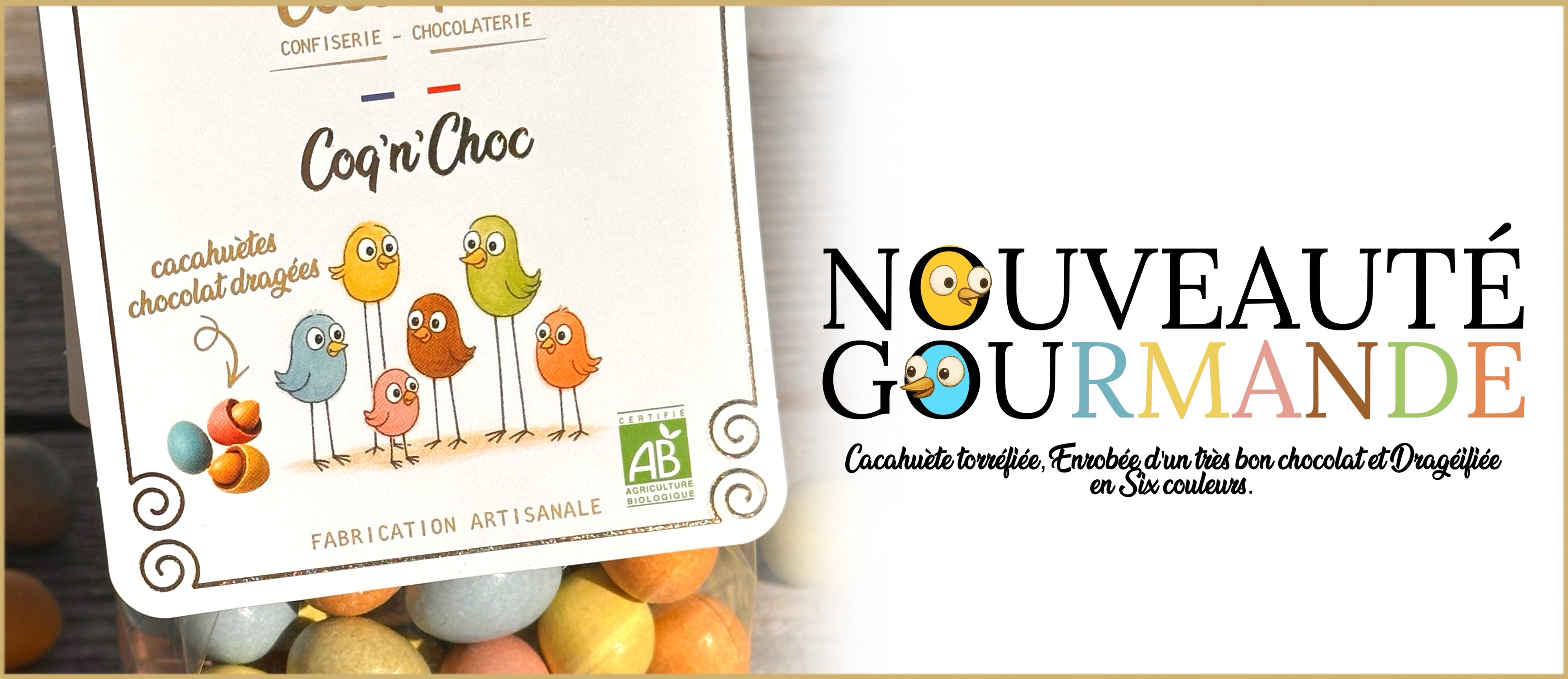 Coq n Choc Cocoripop le premier M et Ms bio et artisanal de France confiserie francaise