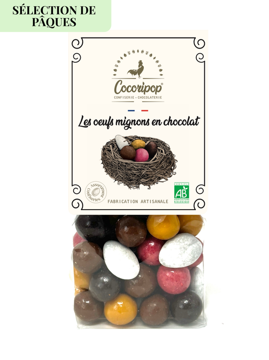Les oeufs mignons en chocolat bio Cocoripop selection de Paques chocolat artisanal francais gourmandise bio idee cadeau Paques