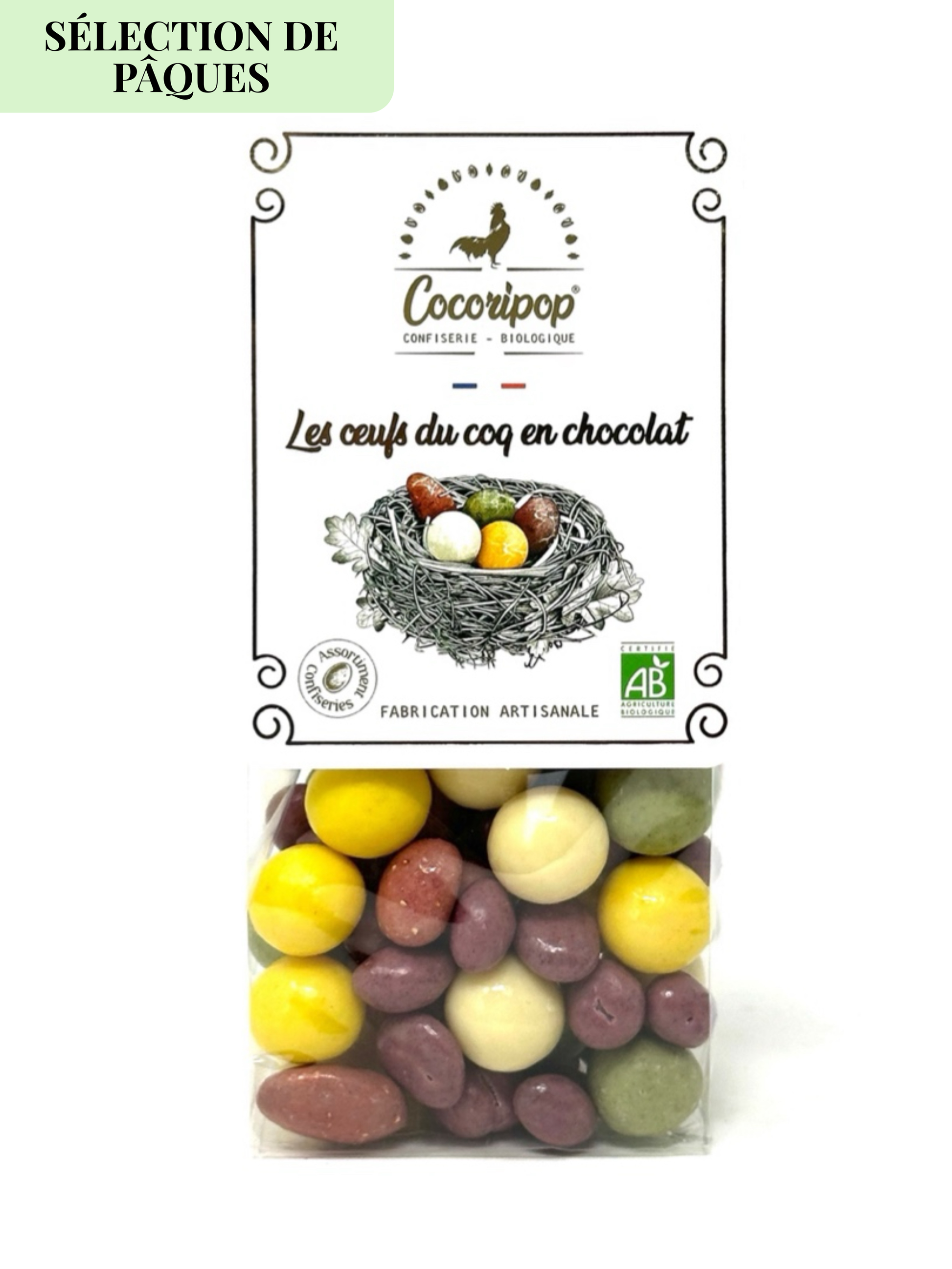 Les oeufs du coq en chocolat bio Cocoripop selection de Paques chocolat artisanal francais gourmandise bio idee cadeau Paques
