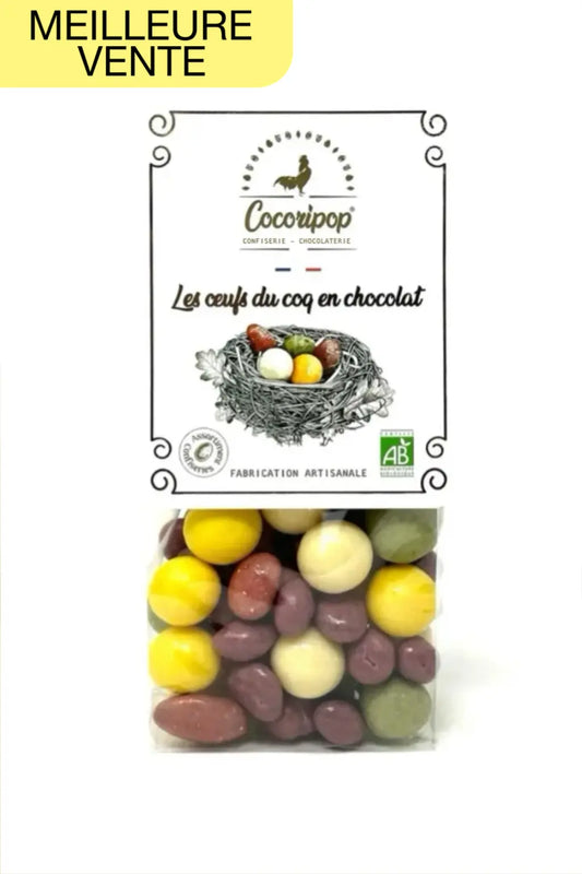 Les Oeufs du Coq en Chocolat Bio cocoripop confiserie chocolaterie artisanale bio