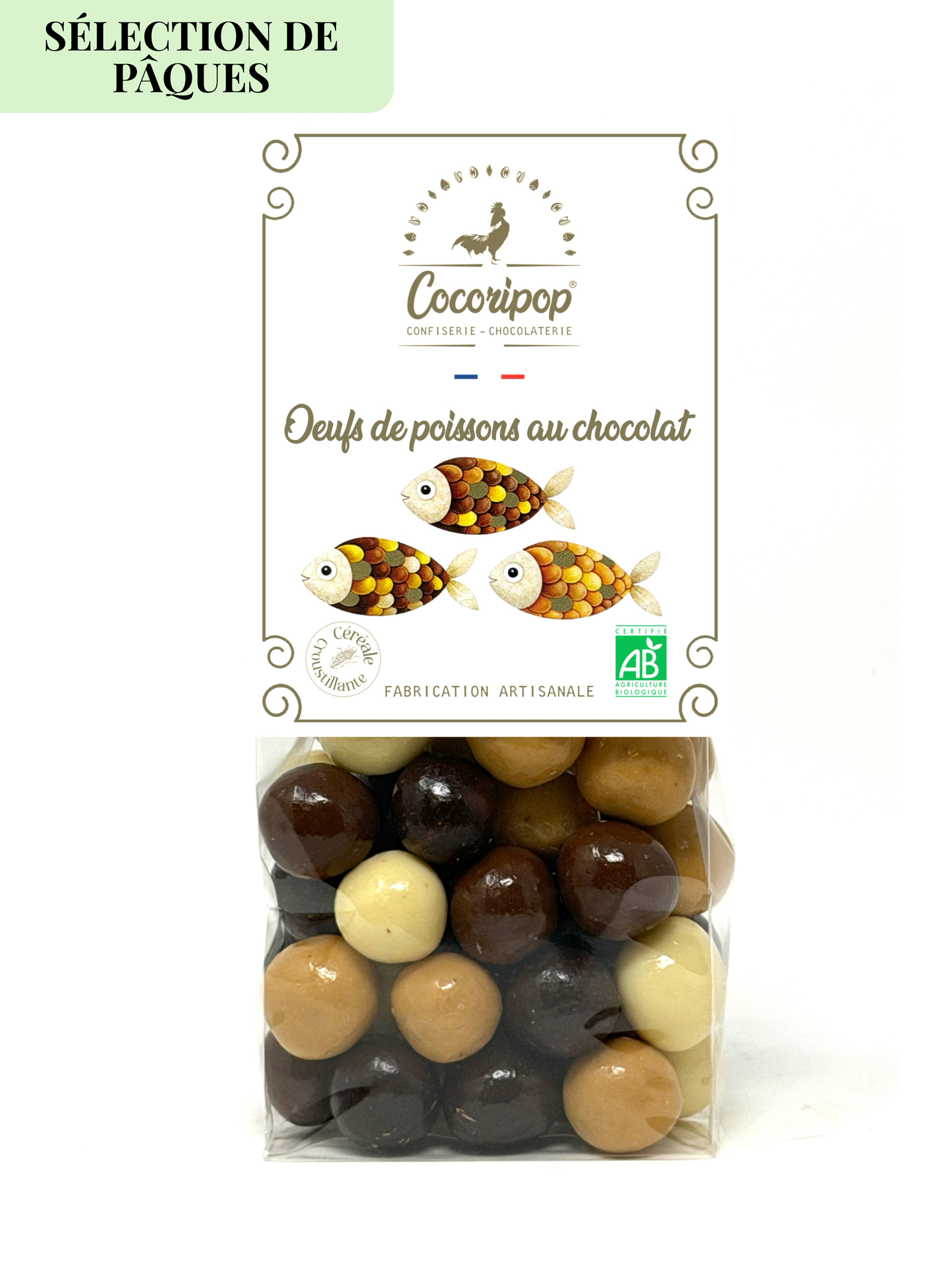 Oeufs et poissons au chocolat selection de Paques Cocoripop chocolats artisanaux francais idee cadeau gourmand Paques assortiment festif