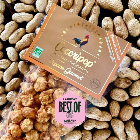 Popcorn beurre de cacahuete artisanal francais bio Cocoripop Bourges detail texture croustillante gourmand