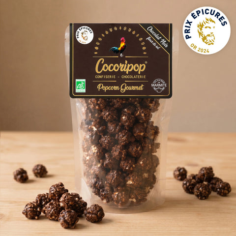 Popcorn chocolat noir fleur de sel artisanal francais bio Cocoripop Bourges medaille or Epicure gourmet