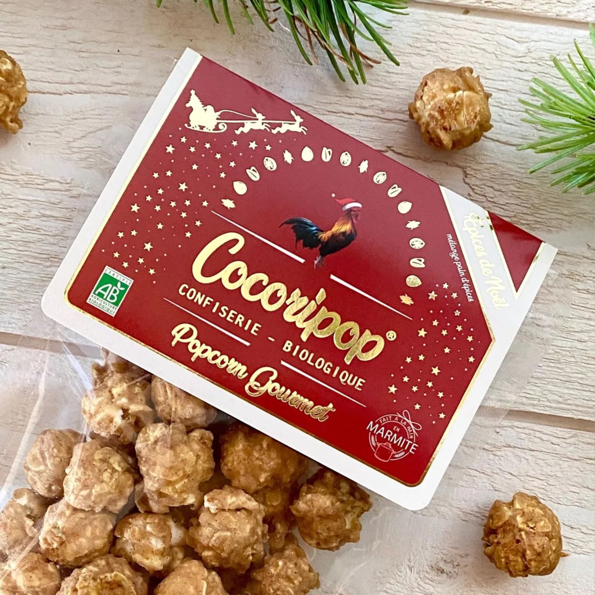Popcorn gourmet croustillant au pain d’epices, creation artisanale Cocoripop