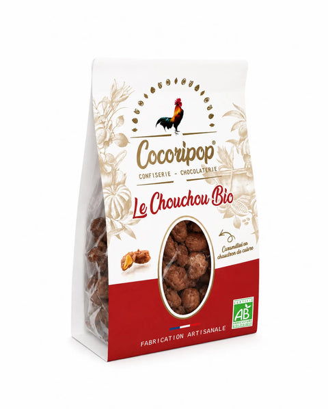 Pralines cacahuètes caramélisées bio artisanales françaises fabriquées à Saint-Germain-du-Puy près de Bourges par la confiserie Cocoripop, gourmandise traditionnelle aux cacahuètes biologiques torréfiées.