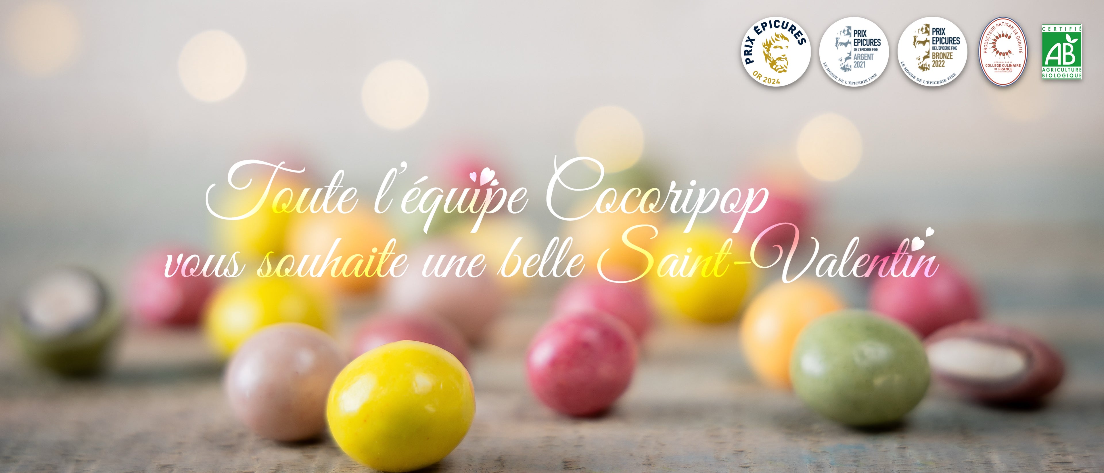 Coffret de chocolats artisanaux Cocoripop pour la Saint-Valentin, cadeau gourmand fabriqué en France