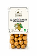 Soufflés chocolat blond caramélisé bio, billes de maïs croustillantes fabriquées artisanalement près de Bourges dans le Berry.