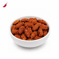 Amandes bio au piment d'Espelette en vrac, fabriquées artisanalement près de Bourges dans le Berry, idéales pour un apéritif gourmand en épicerie fine.