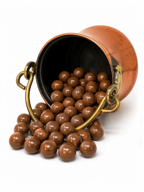 Billes de maïs soufflé enrobées de chocolat au lait bio, gourmandise artisanale française fabriquée près de Bourges
