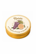 Boîte 30 g de raisins enrobés de chocolat noir à la liqueur d’orange
