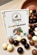 Bonbons soufflés au chocolat bio fabriqués artisanalement près de Bourges dans le Berry par Cocoripop.