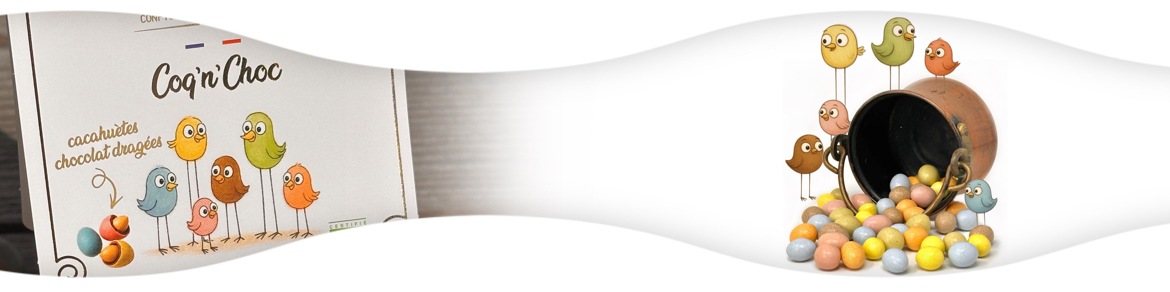 Cacahuetes enrobees de chocolat artisanal francais Coq n Choc Cocoripop