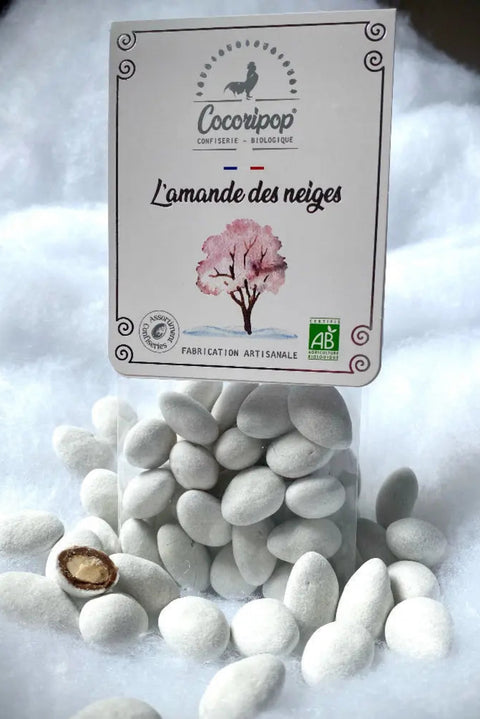 Écrin cadeau avec amandes dragéifiées bio au chocolat – cadeau raffiné Cocoripop