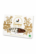 Coffret Délices d'Amandes Bio fabriqué artisanalement près de Bourges, réunissant deux spécialités gourmandes aux amandes et au chocolat bio.