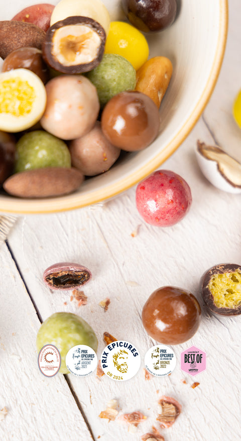 Coffret gourmand bio artisanal francais cadeau popcorn chocolat et confiseries fabrique pres de Bourges Cocoripop