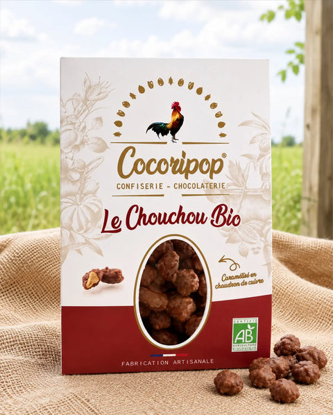Confiserie artisanale française aux cacahuètes bio caramélisées, idéale pour les épiceries fines, les cadeaux gourmands et les pauses café.