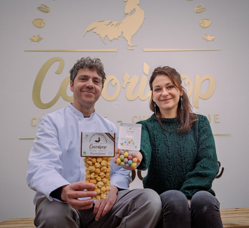 Emmanuel Dupuis et Louise Billot, fondateurs de Cocoripop, présentent leurs confiseries