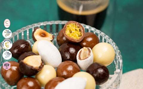 Amandes noisettes et cereales enrobes de chocolat bio artisanal francais fabriques pres de Bourges Cocoripop