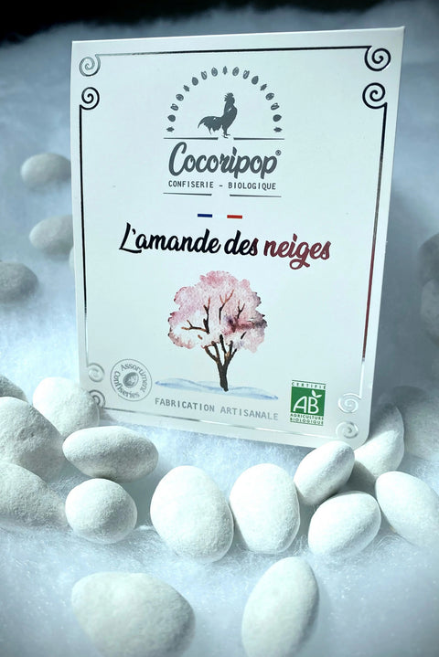 Ingrédients bio : amandes, chocolat noir, chocolat lait, sucre glace – recette artisanale Cocoripop