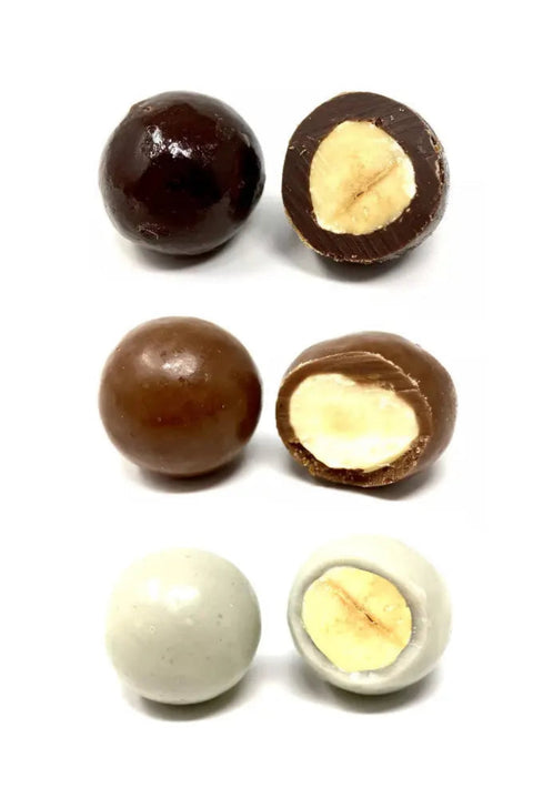 Cœur de noisette torréfiée enrobé de chocolat bio – mélange de textures fondantes et croquantes