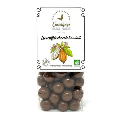 Soufflés chocolat au lait, Céréales soufflées croustillantes enrobées de chocolat au lait fondant, pour une touche de douceur. bio