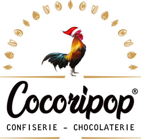 Logo Cocoripop version Noël – Confiserie artisanale française à Brécy