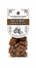 Noix du Berry enrobées de chocolat au lait bio, fabriquées artisanalement près de Bourges dans le Berry par Cocoripop.