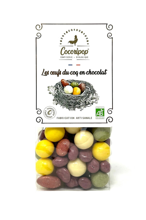 œufs du coq chocolat bio artisanal français Cocoripop confiserie locale Bourges Berry