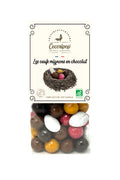Assortiment d’œufs en chocolat bio : céréales croustillantes et amandes dragéifiées – Cocoripop
