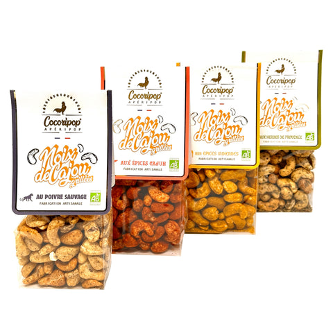 pack aperipop bio apéritif artisanal français Cocoripop noix de cajou épices gourmand Bourges