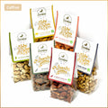 Pack Bio Saveurs du Monde Cocoripop composé de noix de cajou bio au poivre sauvage, épices indiennes, épices Cajun, herbes de Provence, amandes au thym et amandes au piment d'Espelette, assortiment apéritif artisanal fabriqué à Saint-Germain-du-Puy près de Bourges.