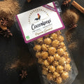 Popcorn bio artisanal au caramel et aux épices saveur pain d’épices, gourmandise croustillante fabriquée en France à Brécy
