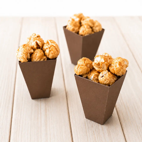Popcorn gourmet bio au caramel beurre salé fabriqué artisanalement à Saint-Germain-du-Puy près de Bourges.