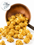 Popcorn gourmet au caramel beurre salé bio en vrac, spécialité artisanale française fabriquée près de Bourges avec un maïs cultivé à 10 km de notre atelier