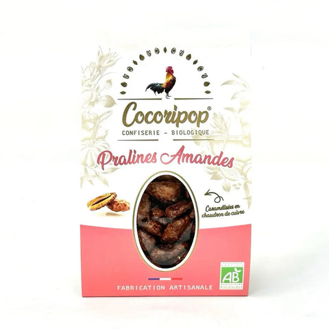Pralines amandes, Amandes croquantes sublimées par un enrobage délicat de sucre caramélisé, pour une texture fondante et croquante à la fois. bio