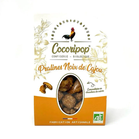 Pralines noix de cajou, Noix de cajou enrobées de sucre blond caramélisé, une douceur croquante aux notes subtiles et raffinées. bio