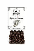 Raisins secs macérés au Sancerre et enrobés de chocolat noir bio, fabriqués artisanalement près de Bourges dans le Berry.